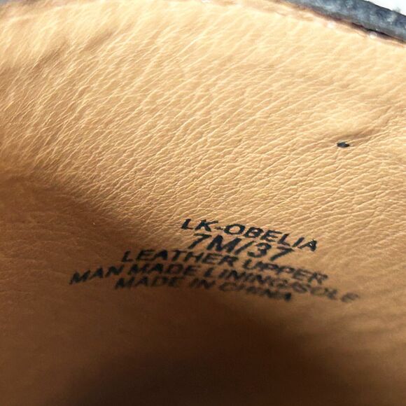 Lucky Brand Obelia Sandal Black Leather Slingback Block Heel - Women's Size 7 - Picture 8 of 9